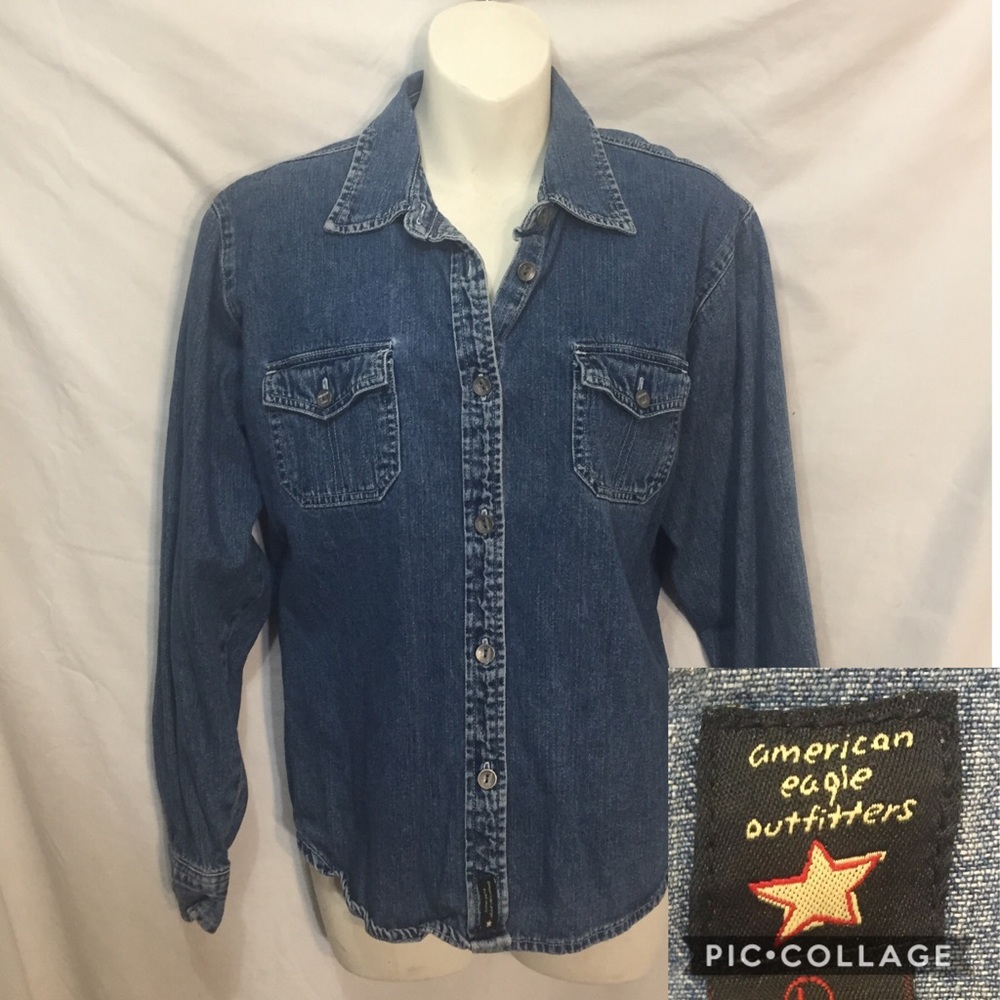 Vintage AE denim jean shirt M/L